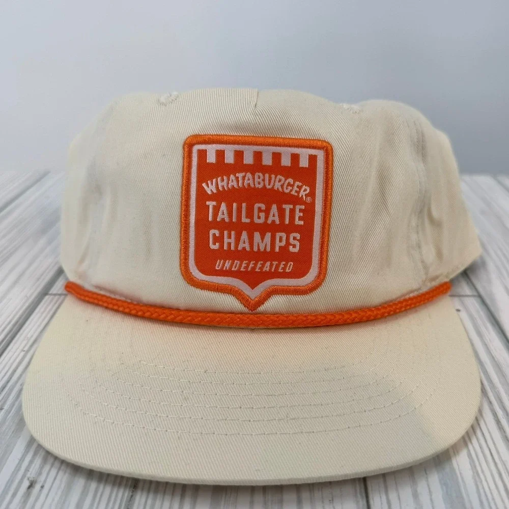 Whataburger Tailgate Champs Rope Hat Academy Mens Cream Orange Snapback OSFM NEW